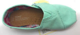 TOMS Tiny Kid's Classic Canvas Closed Toe Slip On Shoes, Mint Green, Size 10 US