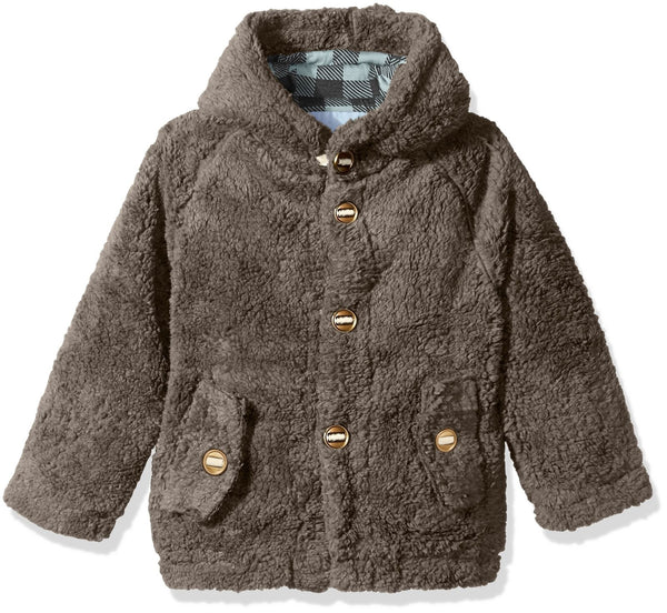 Wippette Little Boys' Sherpa Jacket, Charcoal, 6