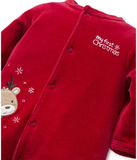 Little Me Boys' Holiday Velour Footie, Reindeer Tush, 3 Months