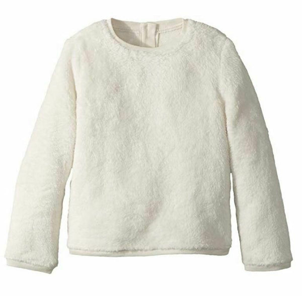Crazy 8 Girls' Toddler Faux Fur Pullover Sweater, Jet Ivory, 18-24 mo