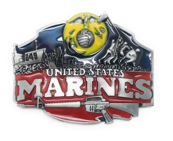 U.S. Marine Corps USMC Logo Belt Buckle, 3.25" x 2.5"