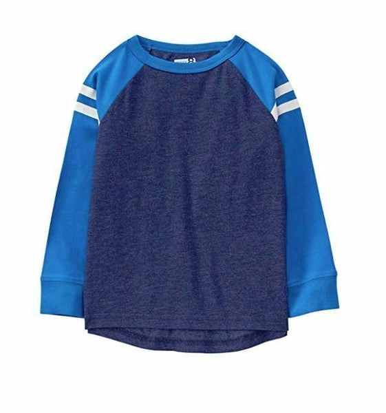 Crazy 8 Boys' Toddler Long-Sleeve Raglan Sport Tee, Directoire Blue 6-12 months