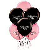 Amscan Bachelorette Printed Latex Balloons Party Supplies (6) Pink & Black