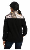 Yukon Gear Women's Casual Fleece Jacket (Black/Mossy Oak Pink Camo, Small)