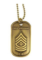 U.S. Army First Sergeant E-8 Engravable Dog Tag Necklace / Keychain