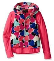 Derek Heart Girls 2 Pc Printed Hooded Vest with Tee Set, Black/Rose, m10/12