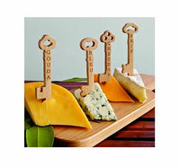 Talisman Designs Get Real Beechwood Cheese Marker Set, Key Design