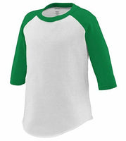 Augusta Sportswear Baseball Jersey, White/Green, 4 Tall