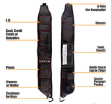Runnur Hands Free Carry-All Shoulder Strap w Specialized Pockets - Black, Size 4