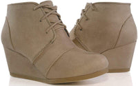 Marco Republic Taupe Galaxy Womens Wedge Boots Size 7.5