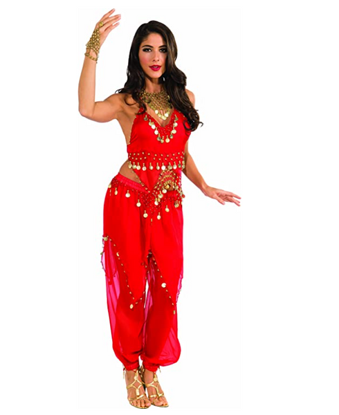 Rubie's Deluxe Embellished Belly Dancer, Red, Medium Costume
