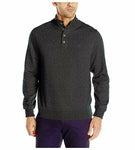 Dockers Men's Button Mock Soft Acrylic Sweater Coal Heather Medium