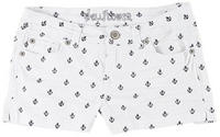 New! Wallflower Shortie Shorts - Juniors White with Blue Anchors, Size 5