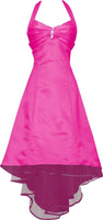 Medon's Women's Plus Size Satin Halter Bridesmaid/Prom Dress, Fuchsia XL (16-18)