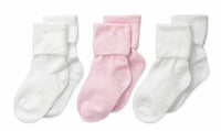 Trimfit - Girls' Single Cuff 3-Pack Socks - White And Pink - Sock Size 4-5.5