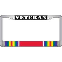WWII Veteran & Ribbon Auto License Plate Frame