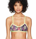 TYR Women's Waikiki Pacific Tieback Top, Yellow/Purple, X-Small