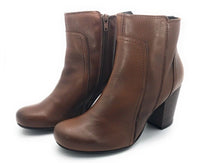 Miz Mooz Womens Samba Zip Ankle Boot Brown Leather Size 36 EU 6 US