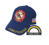 Volunteer Fire Department, V.F.D. Embroidered Baseball Hat Cap [Blue-Adjustable]