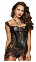 Dreamgirl Women's Beyonce Corset and Thong Set, Black,32