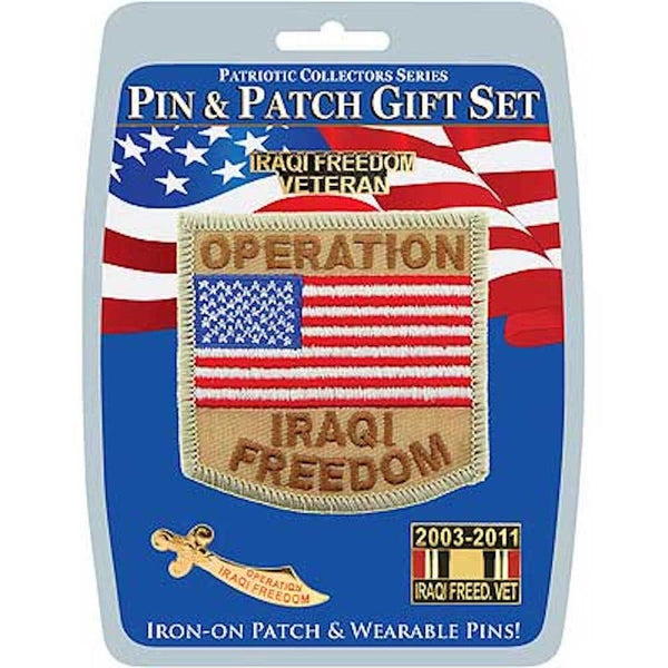 Operation Iraqi Freedom Pin and Patch Gift Set