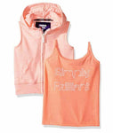 Limited Too Big Girls Knit Top and Vest Set, Neon Light Coral, 10/12