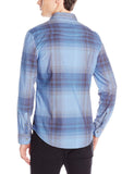 Calvin Klein Jeans Men's LONG SLEEVED Ombre Plaid Shirt, TOPAZ/BLUE, X-LARGE