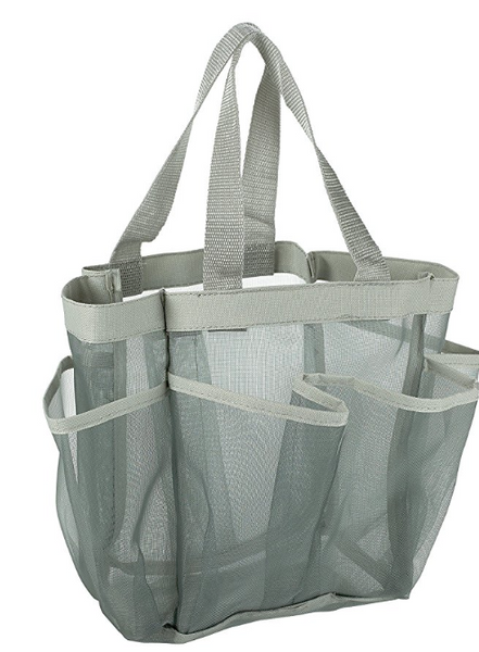 7 Pocket Shower Caddy Tote, Grey - Keep Your Shower Essentials Within Easy Reach