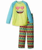 emoji Girls' Big L Shirt and Pants Sleepwear Set, Multicolor, 7