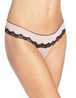 Honeydew Intimates Women's Ribbon Lace Up Thong Panty, Almond Cream, Medium/L...