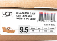 UGG Women's Natassia Calf Hair Wedge Sandal, Spring Leopard, Size 9.5 B(M) US