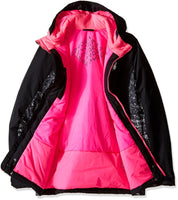 Spyder Girls Charm Jacket, Large, Black/Sequins Black Print/Bryte Bubblegum