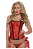 Starline Women's Rouched Front Corset, Side Zipper, Red, Medium