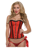 Starline Women's Rouched Front Corset, Side Zipper, Red, Medium