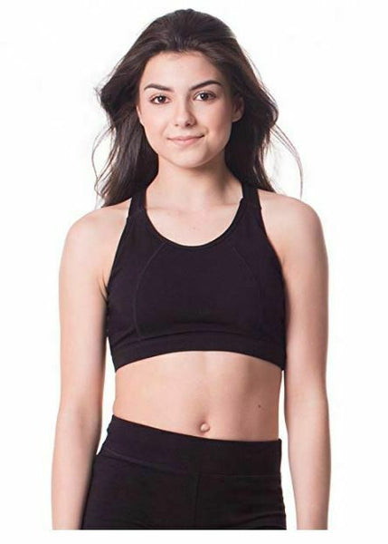 Rainbeau Moves Big Girls' Haley Basic Bra Top, Black, Large/16/18