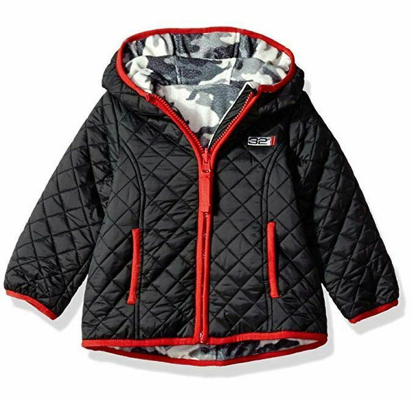 Weatherproof Baby Boys' Outerwear Jacket, W103-Reversible Black, 12M