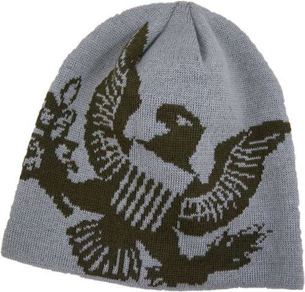 United States Army Presidential Seal Logo Knit Cap - Grey Woven Beanie Skull Hat