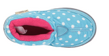 Western Chief Kids Plush Slipper Boot, Dot Teal, 8 M US Toddler