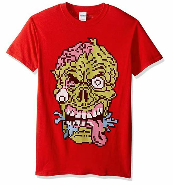 FREEZE Men's Pixelated Halloween Zombie T-Shirt, Red, X-Large