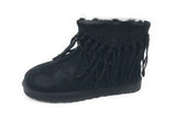 UGG Women's Wynona Fringe Suede Ankle Boot, Black, 8 US - New In Box