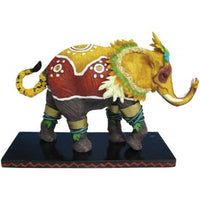 WL SS-WL-13058 4.5" Yellow Feathered Elephant Collectible Figurine Statue