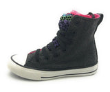 Converse Kids Chuck Taylor All Star Hi Top Black Sparkle Glitter 11 M Little Kid