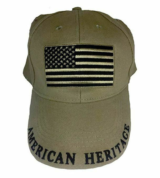 AMERICAN FLAG AMERICAN HERITAGE Direct Embroidered Hat - Tan/Black