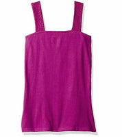 Dream Star Big Girls' Lace and Jersey Tiered Tank, Deep Pink, L (14)