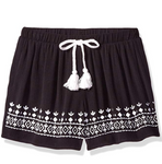 My Michelle Girls' Big Soft Shorts with Drawstring with Tassels Black Small