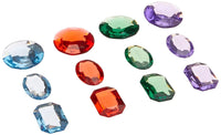 Deluxe Assorted Pirate Jewels - 144 Plastic Gemstones - Red, Green, Purple, Blue