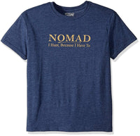 Nomad - "I Hunt, Because I Have To" Logo Tee - Heather Navy - Youth Medium