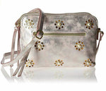 T-Shirt & Jeans Double Zip Cross Body with Pearls, Blush