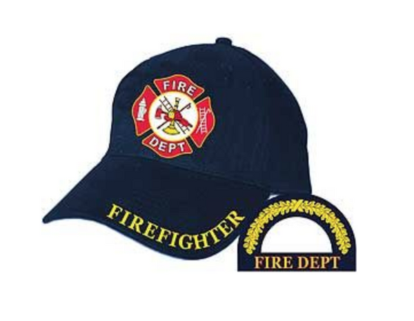 Fire Department Dept, Firefighter Embroidered Baseball Hat Cap [Blue-Adjustable]