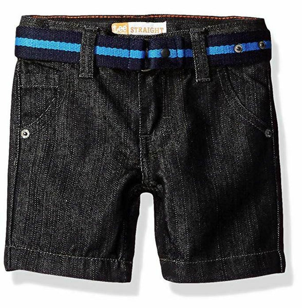 LEE Boys' Belted Denim Short, Black, 18M